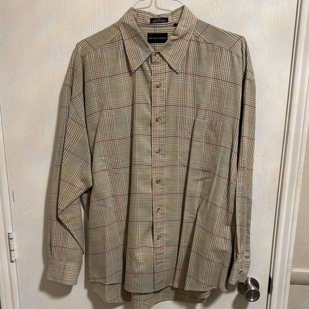 Said Fifth Avenue Men’s XL Long Sleeve 100% Cotton Soft Button Down Dress‎ Shirt
